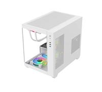 Generic ATX PC Case, White, Steel and Tempered Glass, 415x295x388mm, Multiple Hard Drive Bays, Water Cooling Support, Panoramic Side Panel (White)
