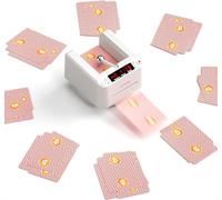 Generic Automatic Card Dealer, Rotating Card Dealer, 2 Decks Auto Dealer for UNO Casino Games, Blackjack Table Poker Accessories, Rechargeable Card Dispenser, Touch to Pause, White