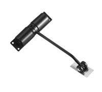 Generic Automatic Door Closer Aluminum Alloy Multifunctional Spring Power Silent Nylon Roller Concealed Positioning Suitable for Garage Home Office Shed Ranch, Black