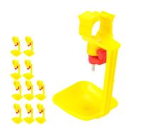 Generic Automatic Poultry Watering Drinker Set 10 Pcs One-Piece Hanging Cups for Chicken Duck Coop Water Supplies Plastic 5.1x3.1x2.8in