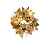 Generic Autumn Wreath for Front Door 30cm - Realistic Artificial Pumpkin and Maple Leaf Decoration for Halloween Thanksgiving Harvest, Indoor Outdoor Home Door Wall Decor Welcome Sign (B)