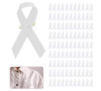 Generic Awareness Breast Cancer Pin Brooch Strength Hope Pins Charity Fundraiser Badge Survivor Support Public Welfare Party Supplies Gifts for Mom Family Ladies Teens (100Pc White #2,One Size)