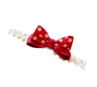 Generic Baby Bow Headband Adorable Wave Dot Design Soft Cloth Elastic Hair Accessories for Toddler Newborn Infant Girls, Suitable for Different Age Groups (Wine Red)