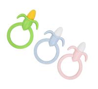 Generic Baby Corn Teether Silicone Soothing Teething Toys for Infant, Food-Grade Material, Promotes Brain Development, 3pcs for Babies Less Than 12 Months (A Set of teethers)