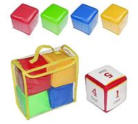 Generic Baby Cube Toys Bright Color Children Soft Dice with Transparent Pockets, Educational Learning Games for Kids, Multicolor PVC Material (Multicolor)