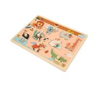 Generic Baby Peg Puzzle Board Toy for Toddlers with Zoo Animal Patterns Stimulating Imagination and Learning Made of Beech 10 Pieces
