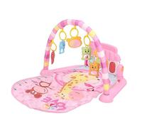 Generic Baby Playmat Soft Sensory Development Gym Mat with Colorful Hanging Rattles for Babies and Toddlers, for Early Education (Pink)