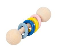Generic Baby Rattle Toy Toy, Portable Visual Audio Stimulation Soft Wooden Appearance That Grabs The for Children for Gifts for Early Education (4 Ring)