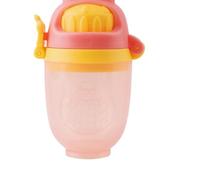 Generic Baby Silicon Fruit Feeder Pacifier Safe Odorless Chew for Teething Relief for Babies Food Grade Silicone Baby Food Feeder, Cute Design for Independent Grip Exercise (Pink)