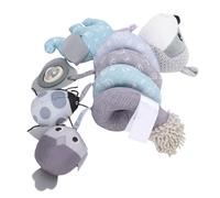 Generic Baby Stroller Hanging Toy Easy Install Detachable Design, Multi Sensory Learning Rattle Infant Plush Toy for On The Go Comfort (Grey)