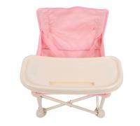 Generic Baby Travel Booster, Portable Baby Beach Chair Non-Slip Foot Pads Storage Tray Carbon Steel with Removable Tray for Camping (Roseate)