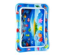 Generic Baby Water Mat Colorful Inflatable Fish Patterns Sensory Pad for Babies, Develop Motor Skills and Endless Fun for Children Blue 27.6 X 19.7 in (Island Style)