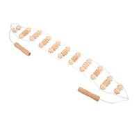 Generic Back Massager Stick Wooden Hand Held Manual Roller Massager Tool with Rope Handle for Home Use to Promote Comfort and Tension