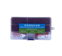 Generic Badminton Racket Grommet Kit Nylon Eyelet Set For String Protection With Single And Double Wire Tubes Organized In Box suitable for racket maintenance, Red