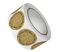 Generic Baking Cookie Bread Stickers 500 Labels/Roll Olive Branch Kraft Paper Round Canning Labels for Homemade Treats Packaging