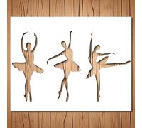 Generic Ballerina Stencil | Reusable Ballerina Dancer Ballet Stencils for Painting on Wood, Glass, Wall, Rock, Fabric, Walls, Canvas, Glassware | Dancer Silhouette Stencil Template (7""x 11""), White
