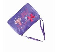 Generic Ballet Embroidered Tote Bag Durable Large Capacity for Kids Dance & Sports, Adjustable Strap for Girls Ballet Dance Clothing, Pink/Purple Nylon Cloth 10.6x6.3x7.9in for, (Violet)