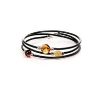Generic Baltic Amber Bracelet 3 pieces for Women/Teens - Hand Made from Polished/Certified Baltic Amber Beads, long twist, White, honey, cognac