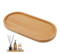 Generic Bamboo Oval Soap Dispenser Tray for Home Bathroom Daily Use