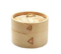 Generic Bamboo Steamer, 3.94inch Round Chinese Food Steamer Basket, 10cm x 10cm x 7cm