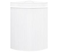 Generic Bamboos Corner Laundry Basket, with Lid and Sturdy Handles, Clothes Storage Basket, Applicable to Bedroom, Bathroom, Laundry Room (White)