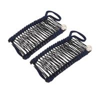 Generic Banana Hair Clamp/Holder Metal Weave Comfortable and Easy to Use 2pcs Vintage Clincher Comb Tool (Navy Blue)