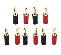 Generic Banana Plug, Multimeter Leads Kit Multimeter Kit Brass Gold Plated Soldering Male Speaker Connector 5 Sets 2.5mm Banana Plug Red and Black
