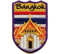 Generic Bangkok Shield Patch (3 Inch) Embroidered Iron-on Badge Travel Thailand Souvenir Emblem Perfect for Backpacks, Luggage, Hats, Bags, Crafts, DIY Gift Patches, Large, KarmaA440