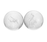 Generic Baoding Balls with Dragon Phoenix Design 2pcs Crystal 50mm Weighted Palm Massage Balls for Finger Dexterity Training Smooth Surface Hand Exercise for Commute and Office Use
