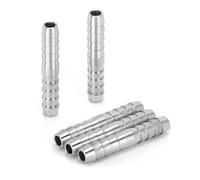 Generic Bar Production Stainless Steel 316 Barb Splicer Mender 1/4"(6mm) Hose ID Fitting Air Water Fuel Boat (Pack of 5)