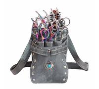 Generic Barber Bag, Professional Scissors For Hair Stylist Scissor Holder Hairdressing Tools Storage Holster with Removable Crossbody and Waist Dual Purpose For Hairstylists Groomer (Grey)