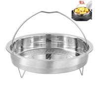 Generic Basket for Steaming Vegetable Dumplings, Rice Fruit Washer Strainer, Stainless Steel Food Basket with Handle and Base Leg
