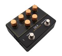Generic Bass Preamp Pedal, 18V 4 Band EQ High Impedance Effects Pedals Guitar Pedal DI Box with Headphone for Bass Guitar