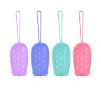 Generic Bath Body Scrubbers Handheld Size 4pcs Double Sided and Silicone Easy to Carry Massage Scrub for Care Family Bath Use