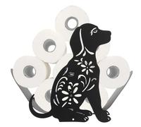 Generic Bathroom Toilet Paper Stand, Dog-Shaped Metal Tissue Holder for 8 Rolls, Decorative Toilet Paper Storage for Tank, Vanity, or Floor