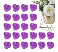 Generic Battery Operated LED Tea Lights | Heart Shaped, Colorful, Flameless Candles | 24 Pack, ABS Material, Purple