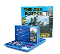 Generic Battleship Board Game Kids Strategy Game with Chessboard Submarine and Colorful Pieces for Family Fun and Kids Intelligence Development (Blue)