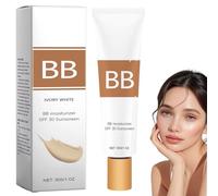 Generic BB Cream Tinted Moisturizer SPF 30, BB Cream Tinted Care Primer, Face Concealer, Even Skin Tone Foundation Makeup, Sunscreen Moisturizing Concealer, Brighten Skin for Women (White Color)