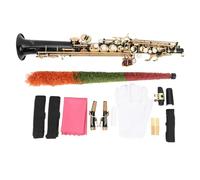 Generic Bb Key Brass Soprano Saxophone Complete Kit for Music Students and Hobbyists with Cleaning Supplies and Accessories