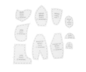 Generic Bear Template Ruler Set for Easy Doll Making, 10 Durable Acrylic Patterns for Memory Bears, Perfect for Sewers (Large (15 inch))