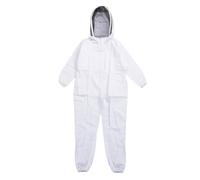 Generic Bee Suit Beekeeping Suit Beekeeper Suit with Ventilated Hood Thickened One Piece Sting Proof Beekeeper Costume for Honey Harvesting Beehive Inspections White XXL