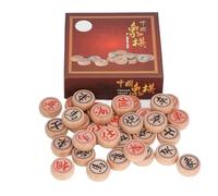 Generic Beechwood Chinese Chess Set with PU Leather Board for Strategy Play Educational Toy 36 X 31cm