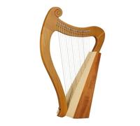 Generic Beginner Harp 19 String Lyre Acoustic Harp With Open Frame Triangular Support Decorative Scroll Slanted Soundboard Resonant Projection Mahogany Spruce