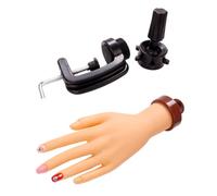 Generic Bendable Nail Art Practice Hand with Bracket Flexible Training Model for Artists Beginners for Salon Home Use for Detailed Nail Work Display