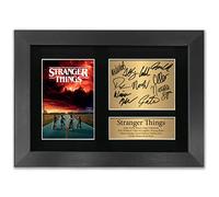 'Generic' BF Stranger Things Autograph TV Show Series 10 Cast Signed A4 Printed Autograph Photo Reproduction Print Picture Display in BLACK FRAME No10