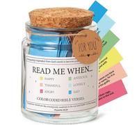 Generic Bible Verse In A Jar - Read Me When Bible Verses Jar For Emotions And Feelings, Glass Holy Bible Jar, Colour Coded Bible Verses Jar, Encouragement Christian Gifts (1PC)