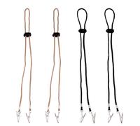 Generic Bibs Clips Napkin Holder Chain 4pcs Adjustable Napkin Clip Chain Cord for Adults Strong Texture Flexible Neck Strap for Cafes and Restaurants
