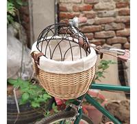 Generic Bicycle Basket Stainless Steel Arrow Storage Case Installation Accessories Durable Pet Basket Bicycle Pet Brown 11.81x9.84 Inch (Wood color)