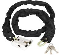 BikeGear 1.8M Chain Lock Anti-Theft for Bikes, Bicycles, Scooters, Motorbikes Door Gate Fence with 3 Keys & Steel Padlock Heavy Duty Weatherproof Multipurpose Security, Black / Silver / Gold