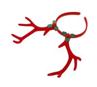 Generic Big Antler Headband Realistic Reindeer Ears Costume for Christmas Halloween Party Decoration Fluffy Deer Antlers Headpiece